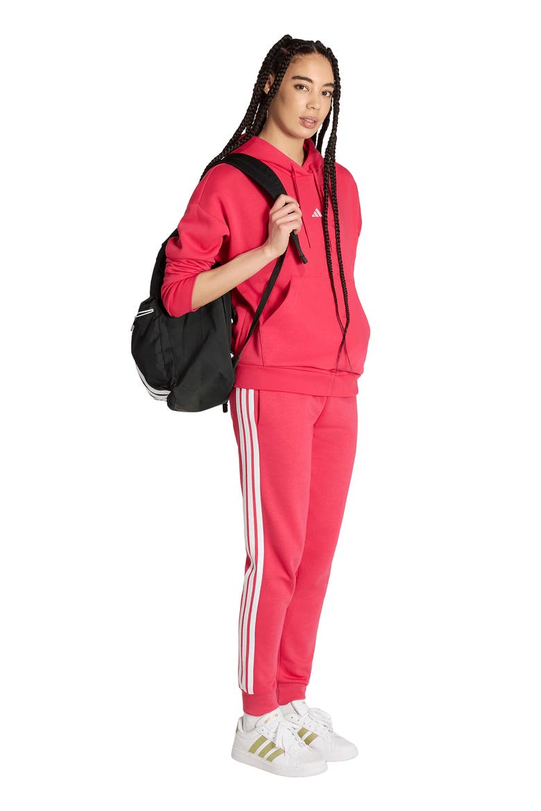 Essentials French Terry Hoodie, Alternate, color, POWER PINK/ WHITE