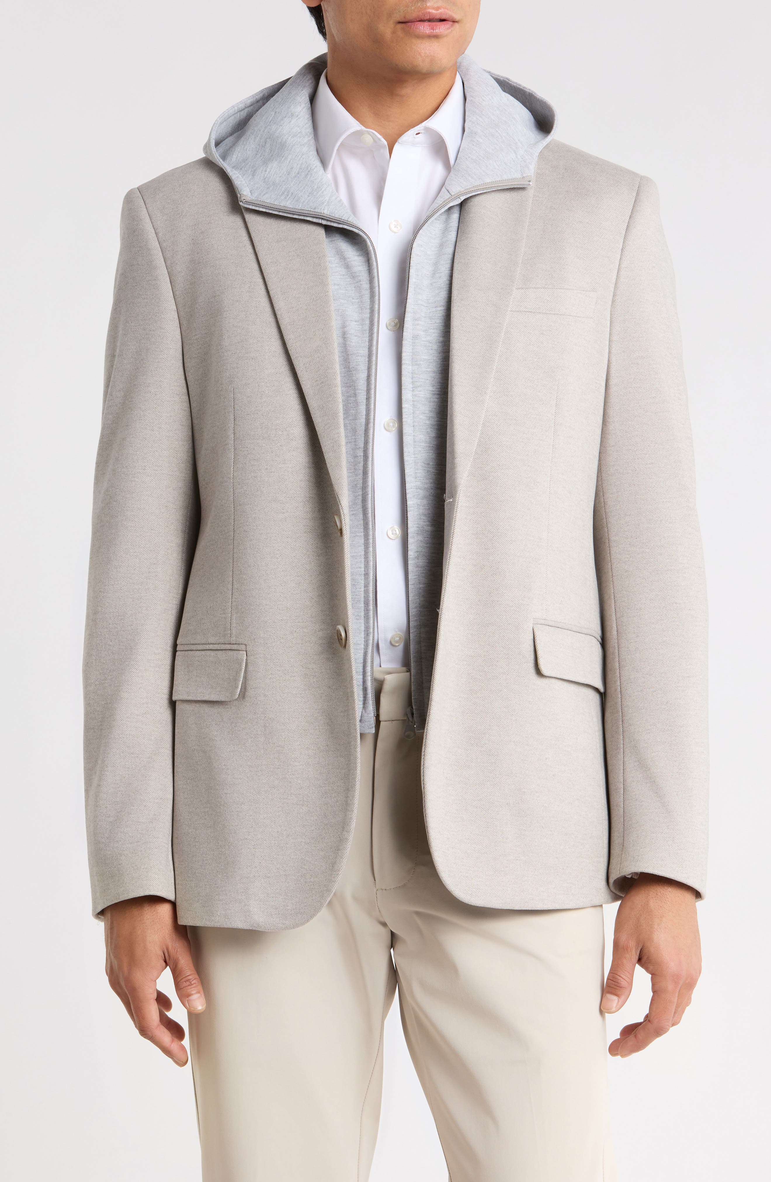 Hooded Sport Coat with Bib