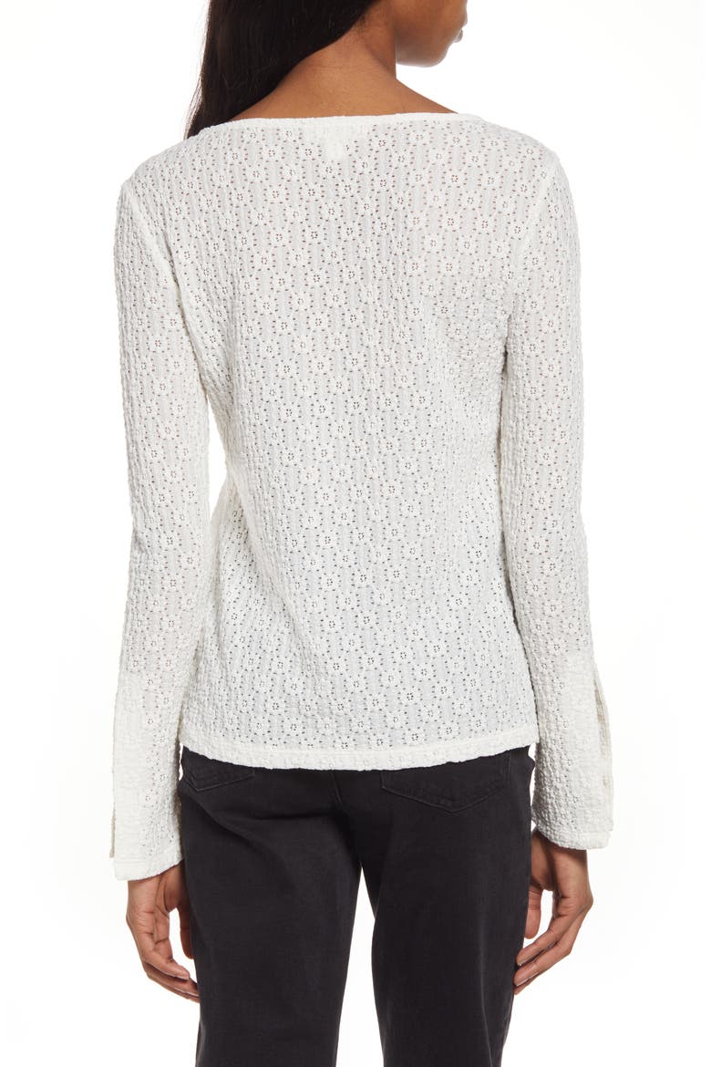 Long Sleeve Lace Top, Alternate, color, IVORY
