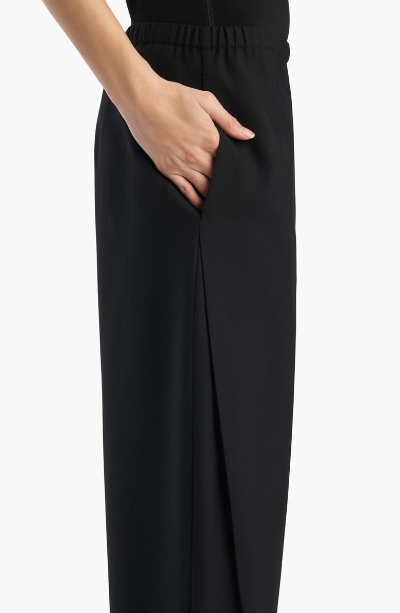 Khaite Roma Rounded Virgin Wool Crop Pants, Alternate, color, Black