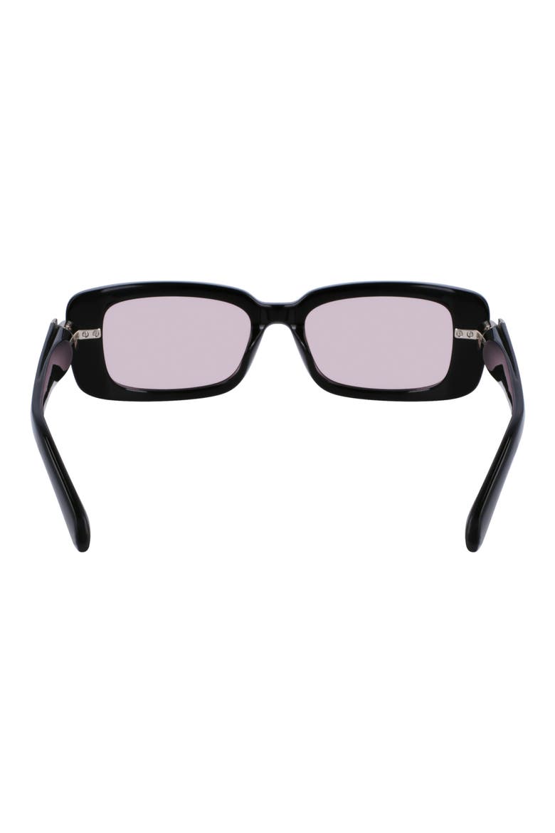 Gancini Evolution 52mm Rectangular Sunglasses, Alternate, color, BLACK/ PINK