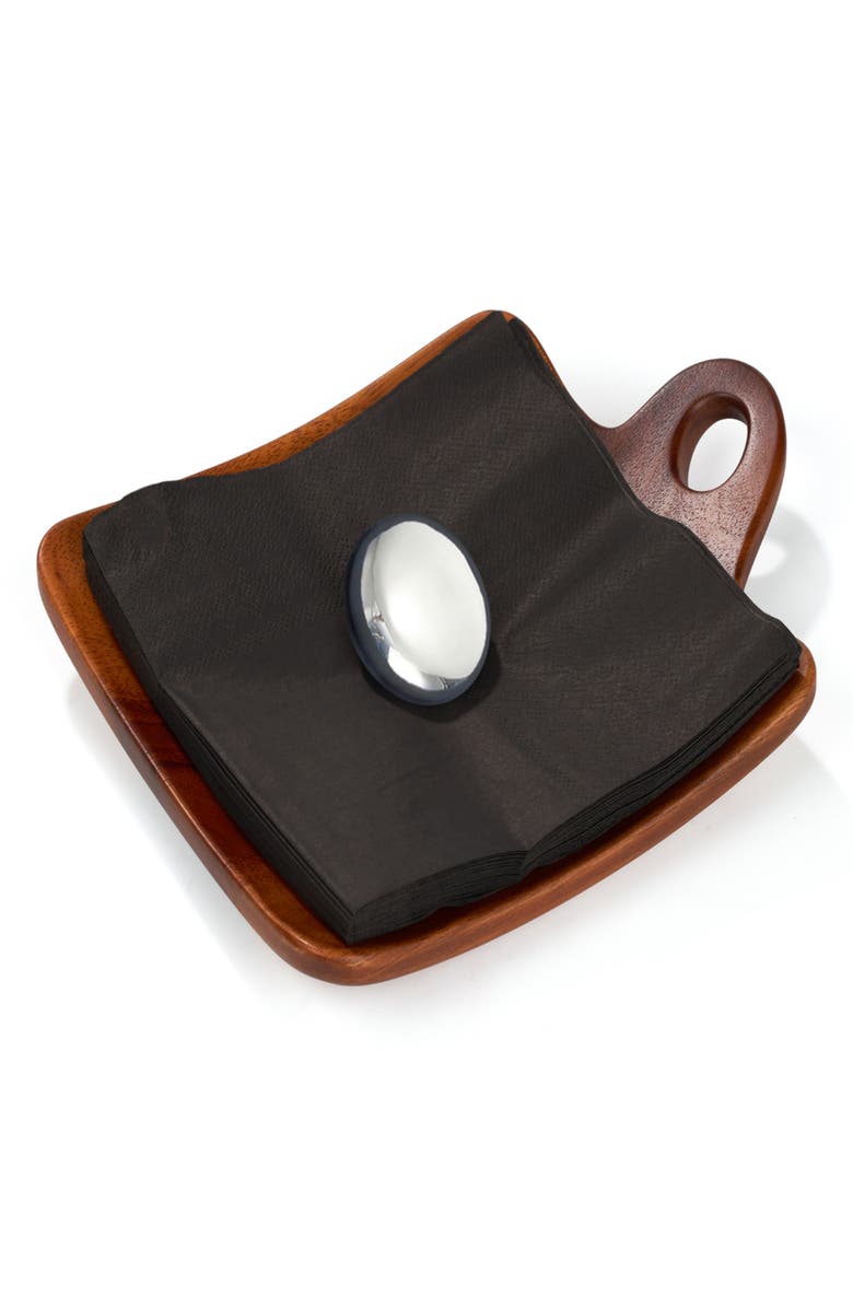 Nambé Portables Napkin Holder, Alternate, color, Brown