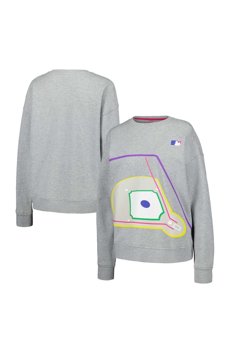 Terez Women's Terez Gray MLB Baseball Field Pullover Sweatshirt, Main, color, 