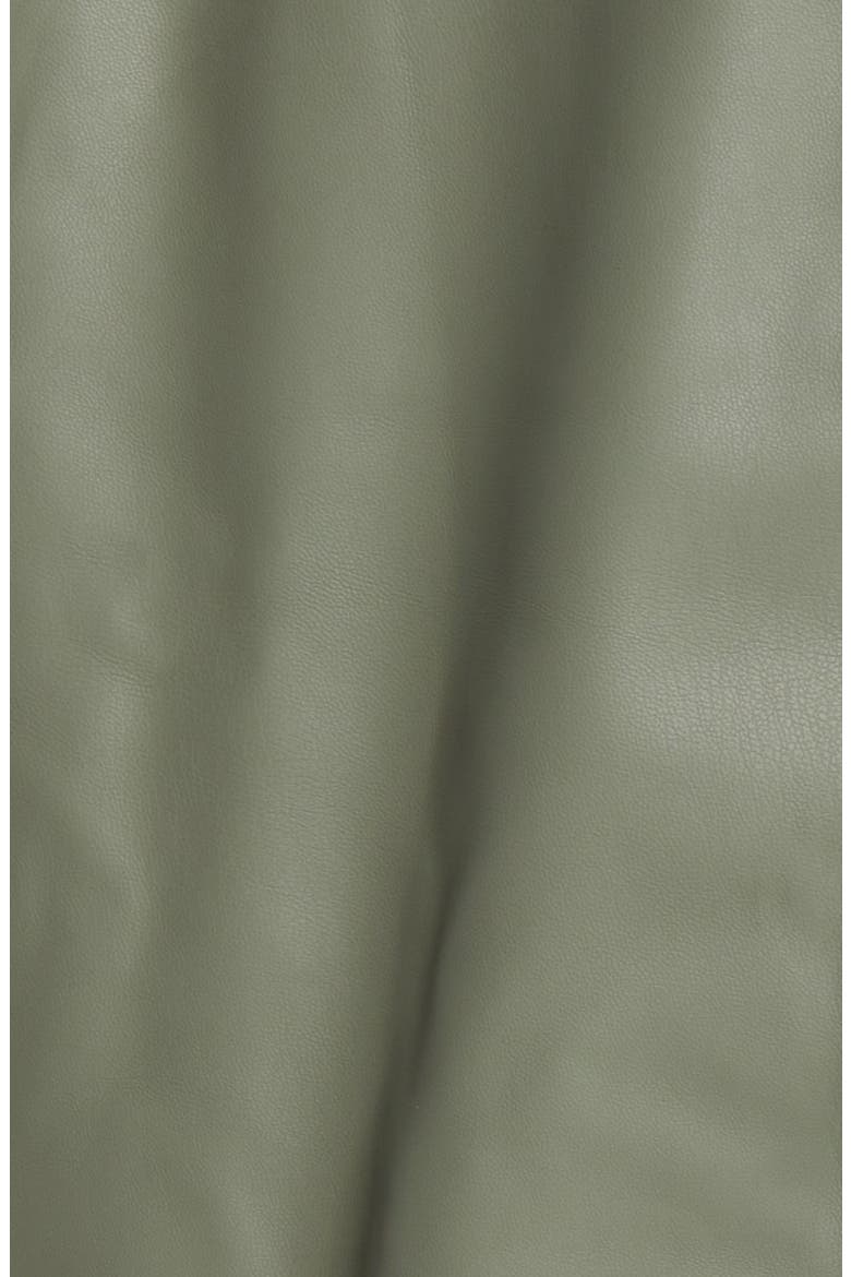 Faux Leather Crop Bomber Jacket, Alternate, color, MEDIUM GREEN