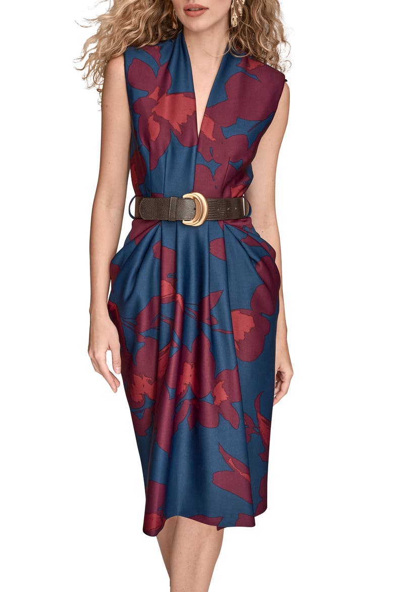 Sleeveless Belted Cocktail Dress, Alternate, color, ECLPSE MUL