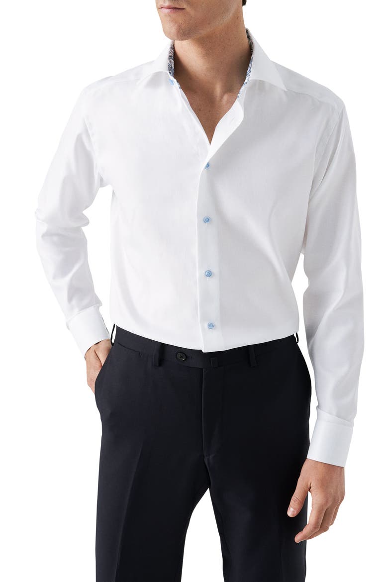 Contemporary Fit Solid Dress Shirt, Main, color, WHITE