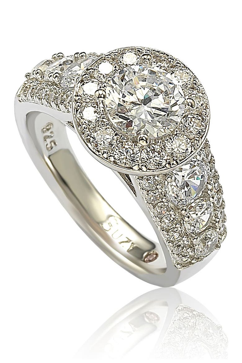 Sterling Silver White CZ Engagement Ring, Alternate, color, WHITE