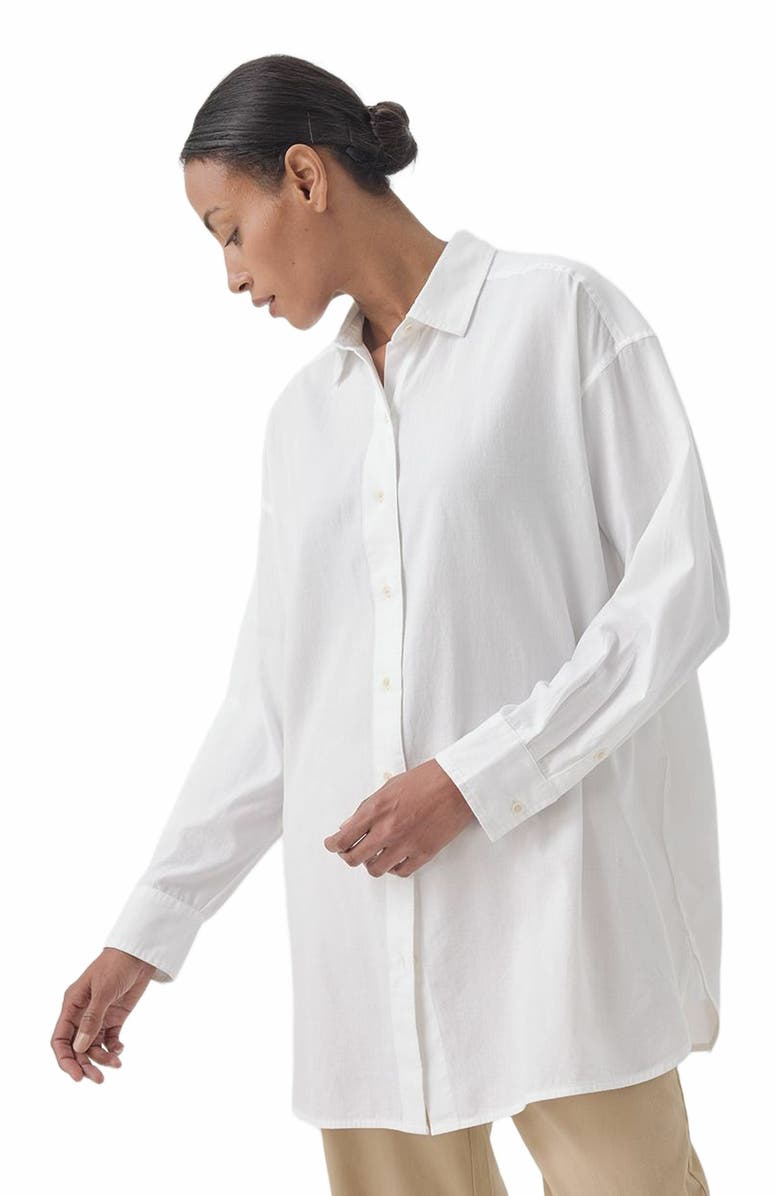 Pact Organic Cotton Sunset Lightweight Cotton Oversized Shirt, Alternate, color, White