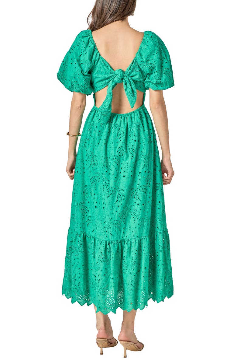English Factory Eyelet Embroidery Maxi Dress, Alternate, color, Green