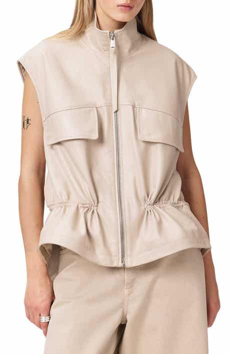 Flor Zip-Up Leather Gilet