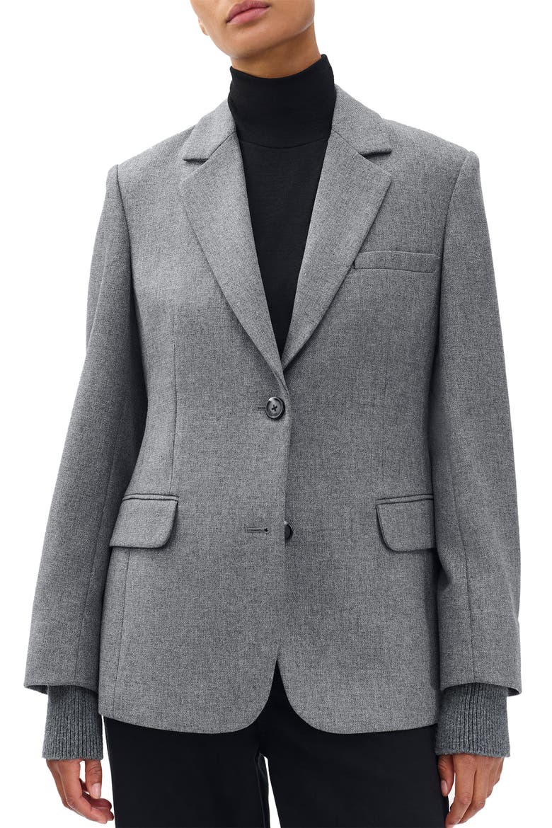 Frank Mixed Media Blazer, Alternate, color, GREY