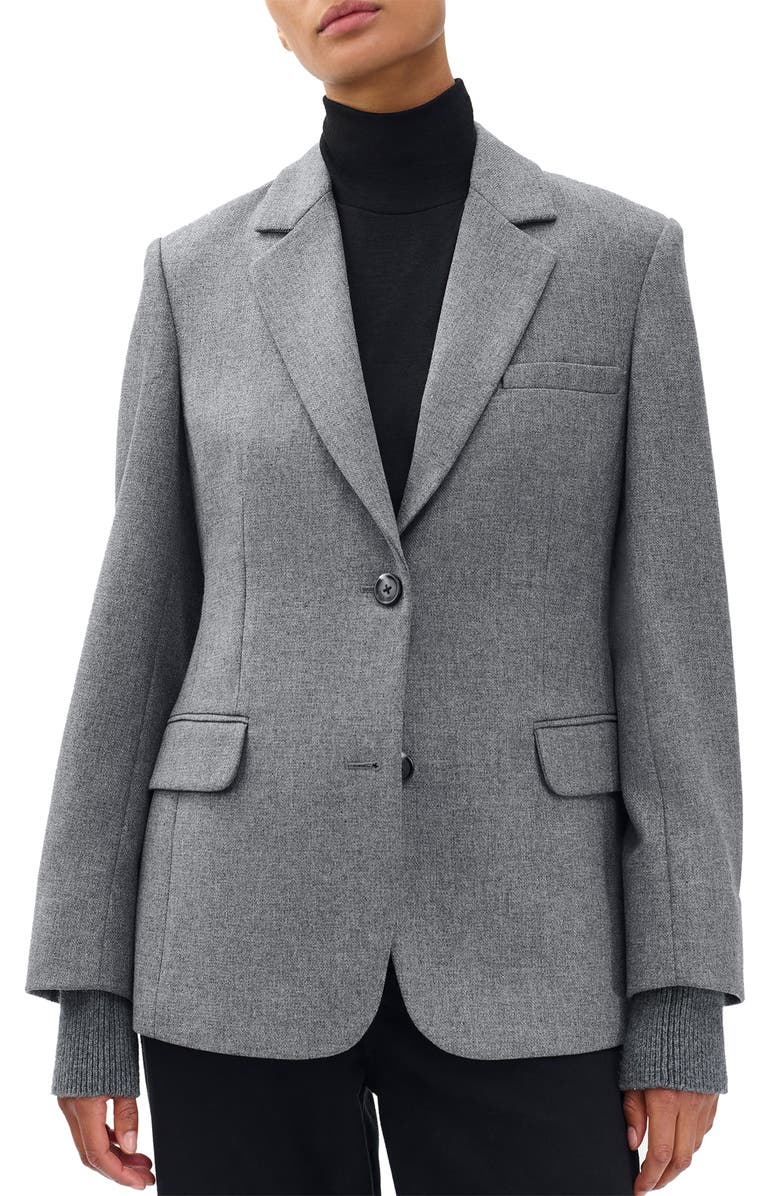 rag & bone Frank Mixed Media Blazer, Alternate, color, Grey