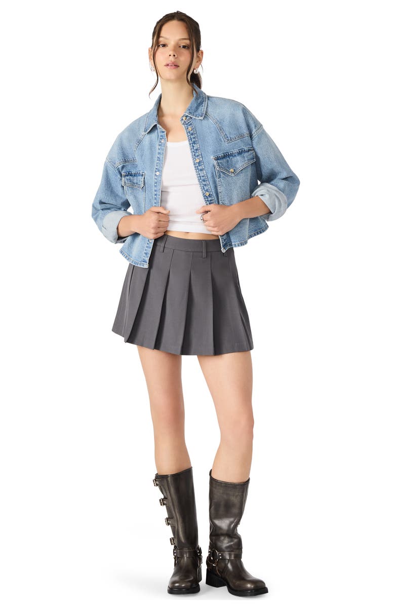 Steve Madden Margo Pleated Miniskirt, Alternate, color, Grey Heather