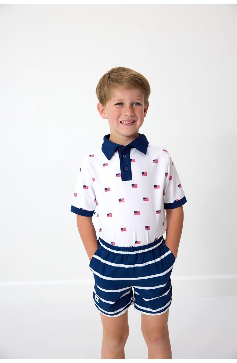 Courtside Kids Boys Polo Shirt, Alternate, color, Flag