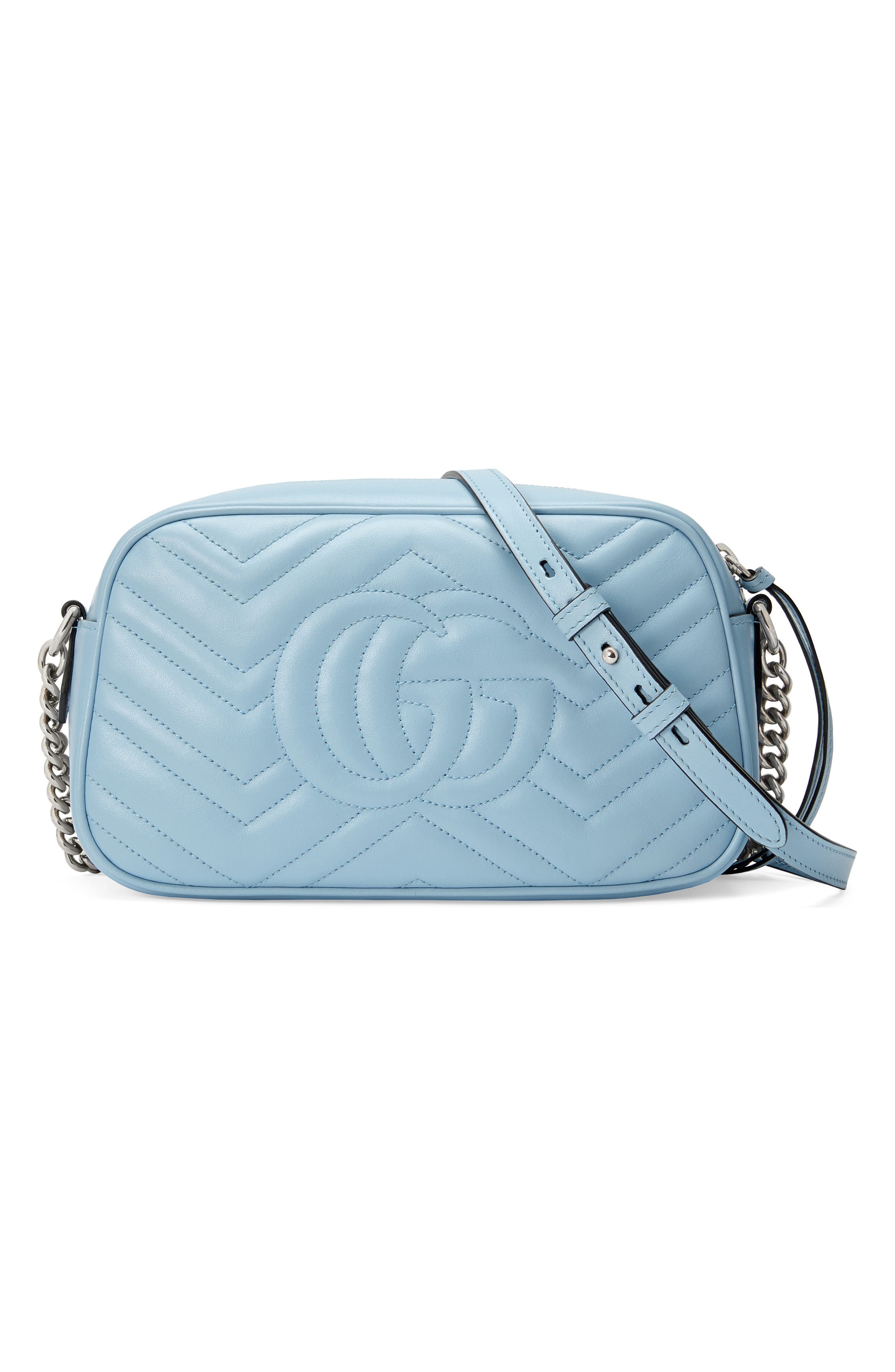 Small GG 2.0 Matelassè Leather Camera Bag, Alternate, color, PORCELAIN LIGHT BLUE