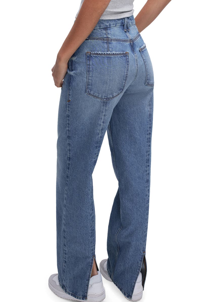 Good American Good '90s High Waist Straight Leg Jeans, Alternate, color, 