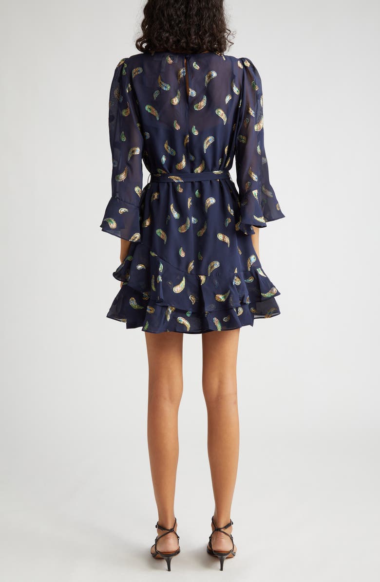 SALONI Marissa Metallic Floral Fil Coupé Minidress, Alternate, color, 