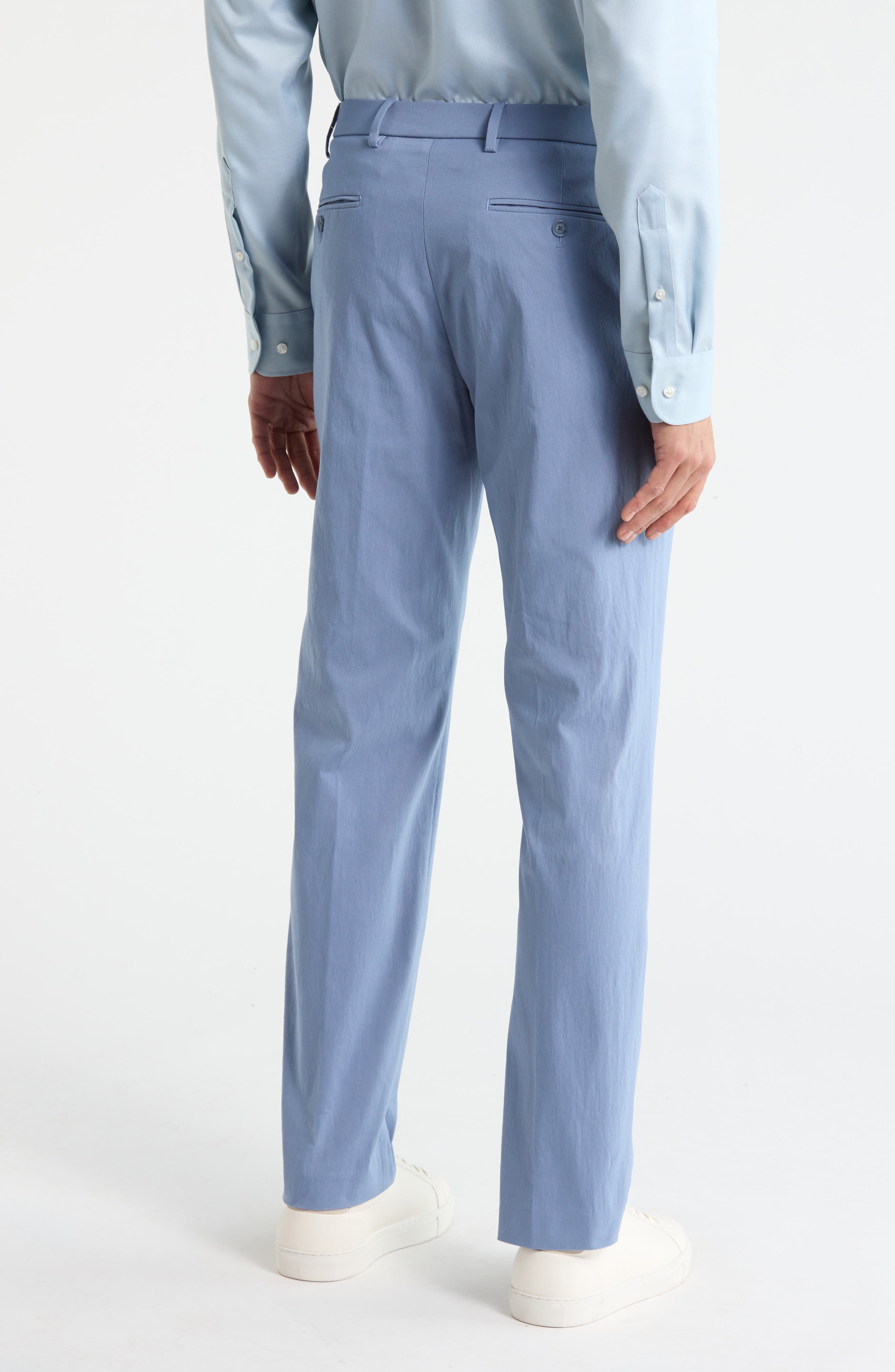 Classic Light Blue Solid Pants - image 2