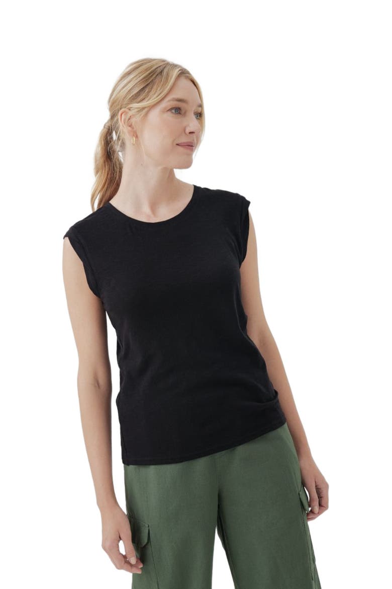Organic Cotton Featherweight Slub Muscle Tee, Main, color, Black