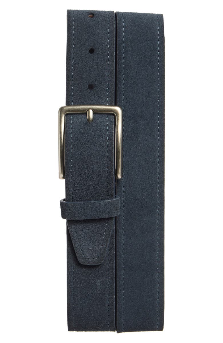 NORDSTROM RACK Zion Suede Belt, Main, color, Navy