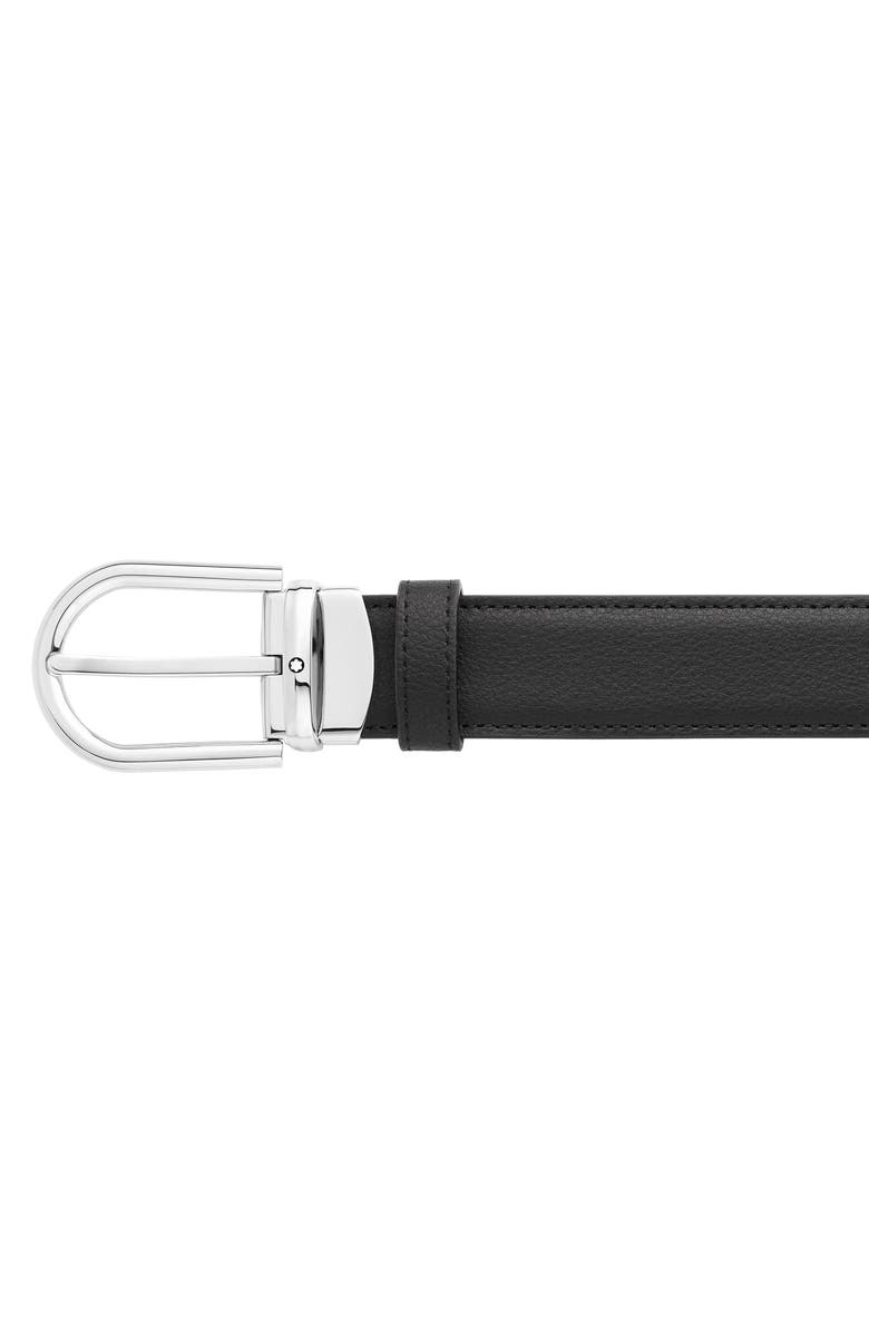 Montblanc Reversible Horseshoe Buckle Leather Belt, Alternate, color, Black And Blue