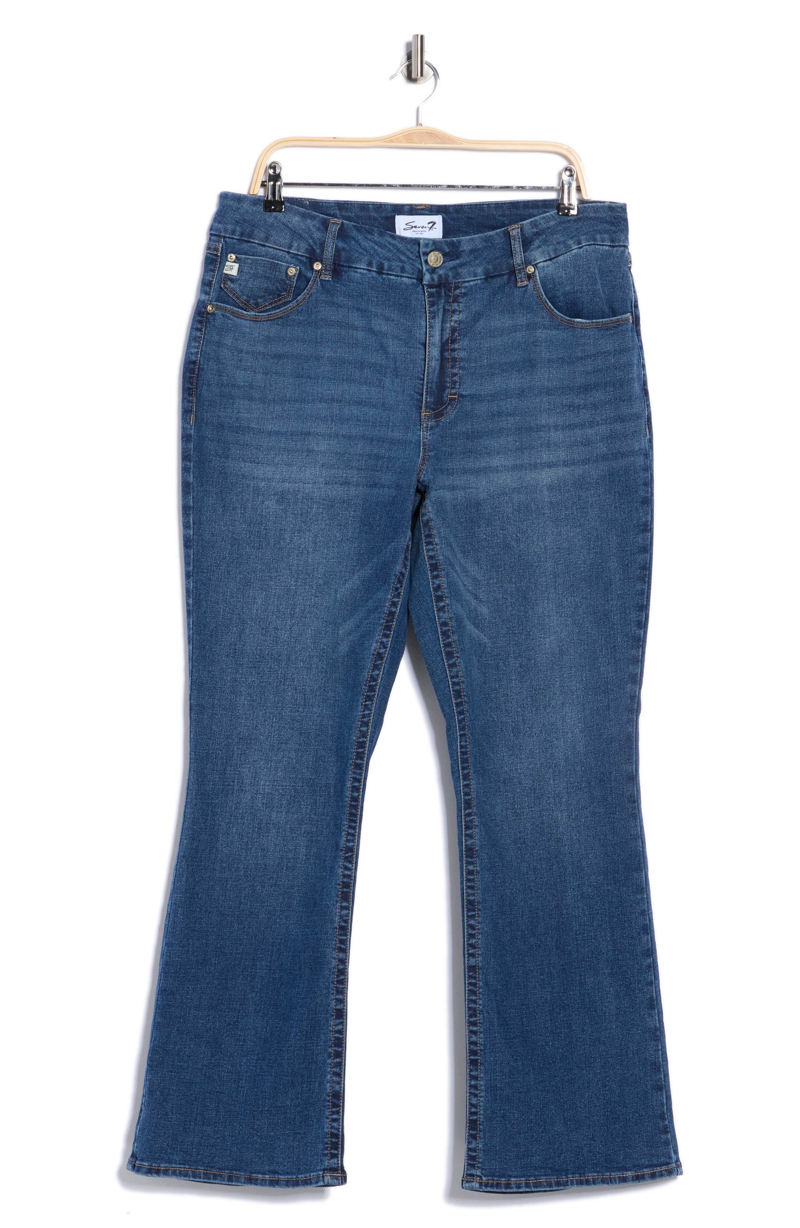 Seven7 Tummyless Bootcut Jeans In Blue