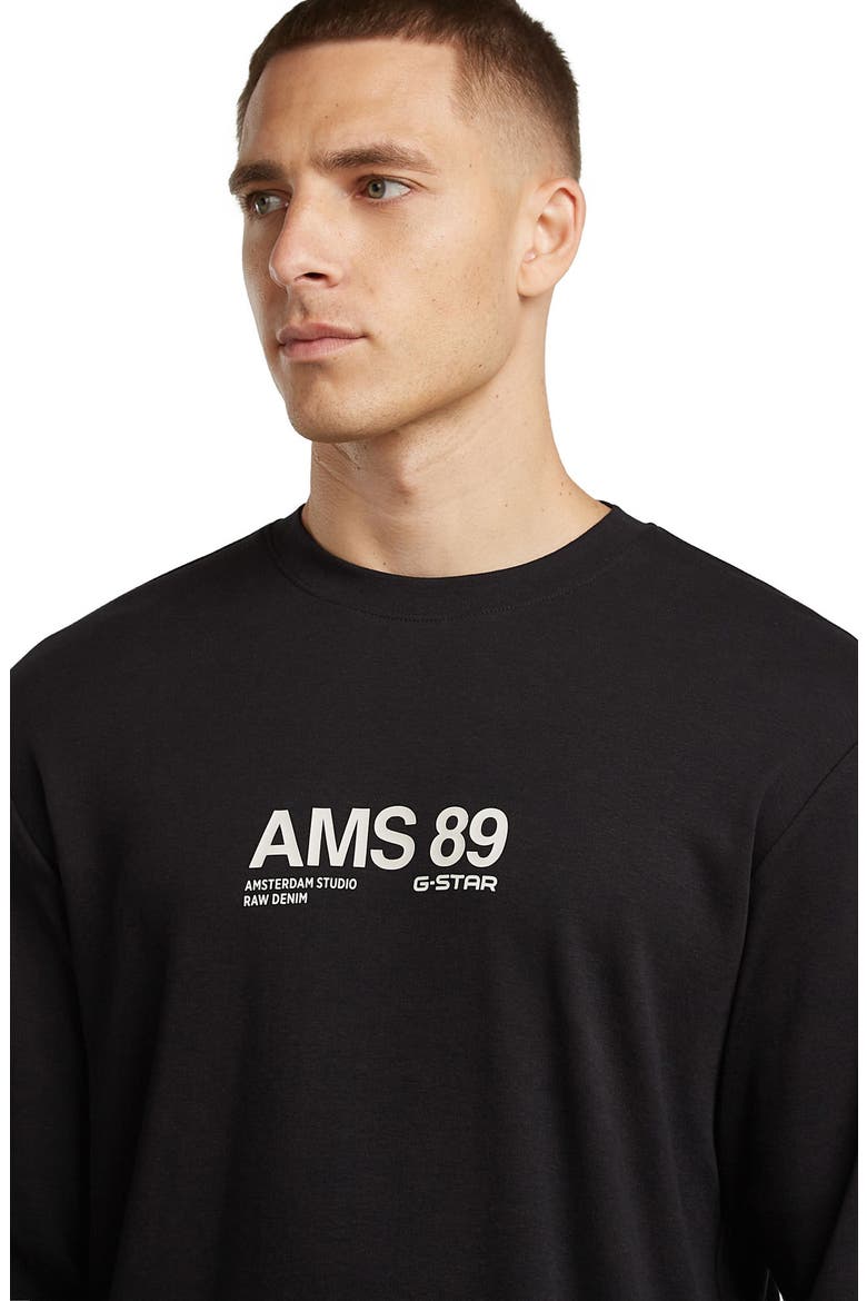 AMS 89 Logo Graphic Long Sleeve T-Shirt, Alternate, color, DARK BLACK