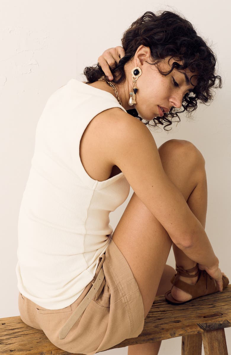 PER UNA BY M&S Henley Sleeveless Top, Alternate, color, Ecru Brown