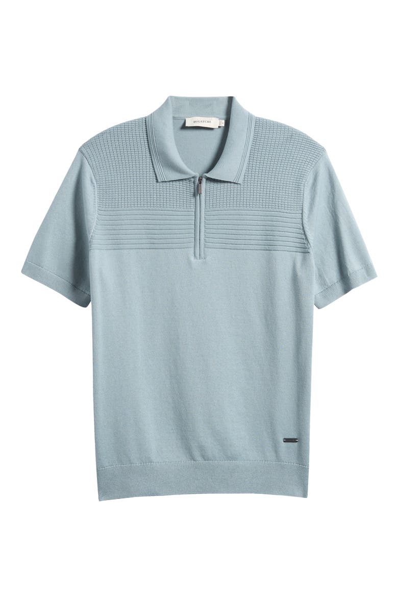 Quarter Zip Cotton Blend Polo Sweater, Alternate, color, SHARK