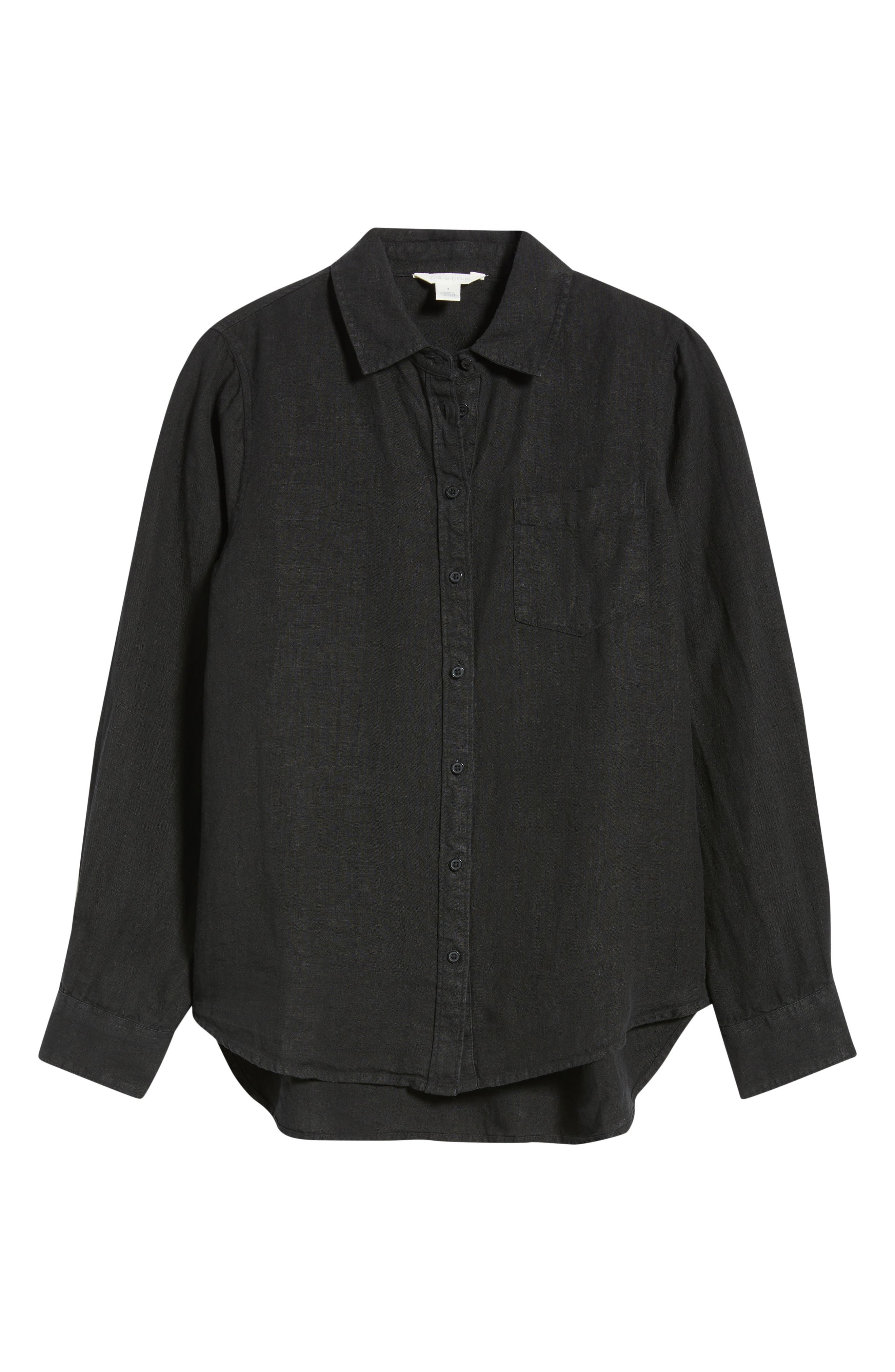 Женские Caslon® Casual Linen Button-Up Shirt — фото 5