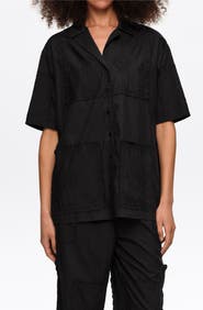 Bimba y Lola Embroidered Scarf Patchwork Shirt