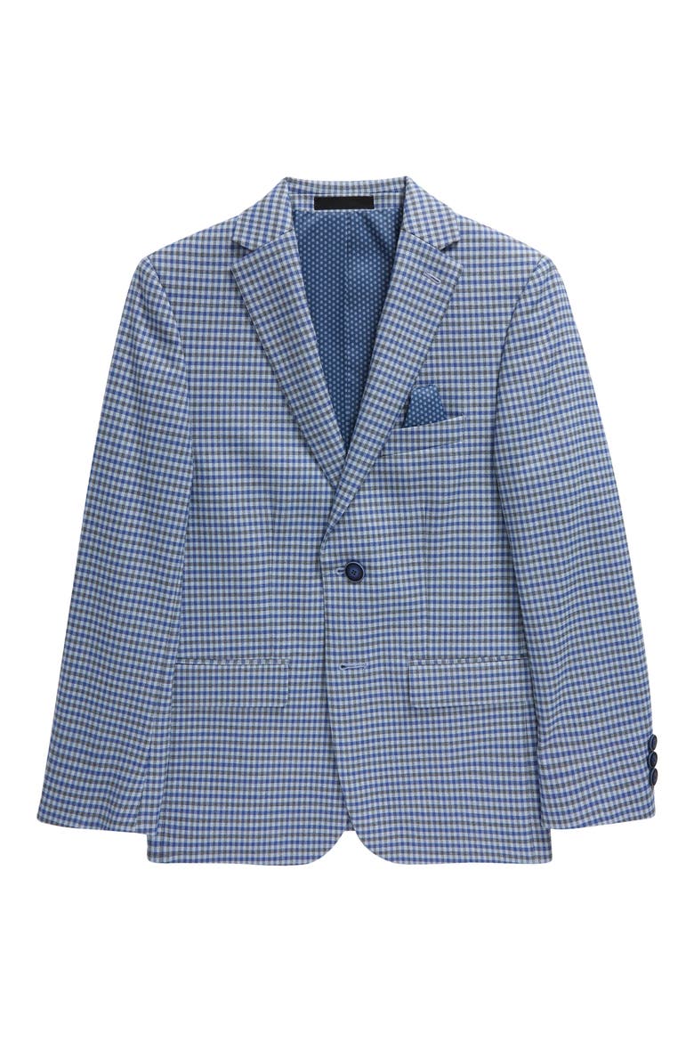 Kids' Check Sport Coat, Main, color, BLUE/ GREY