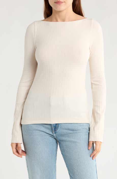 Madewell Boat Neck Long Sleeve Rib Top