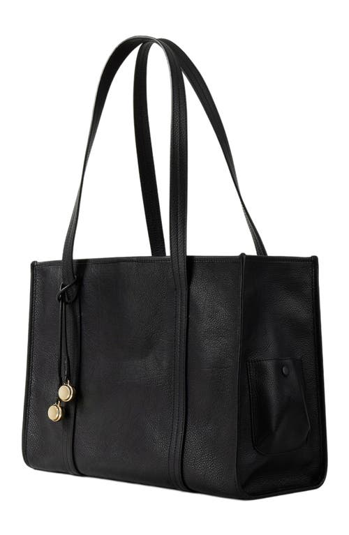 Sandro Soft Leather Shopping Bag In Black