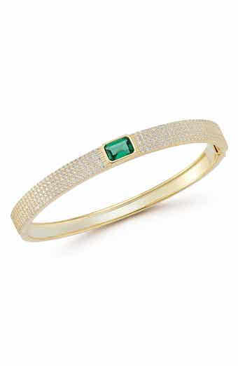 Imitation Emerald & Cubic Zirconia Bangle