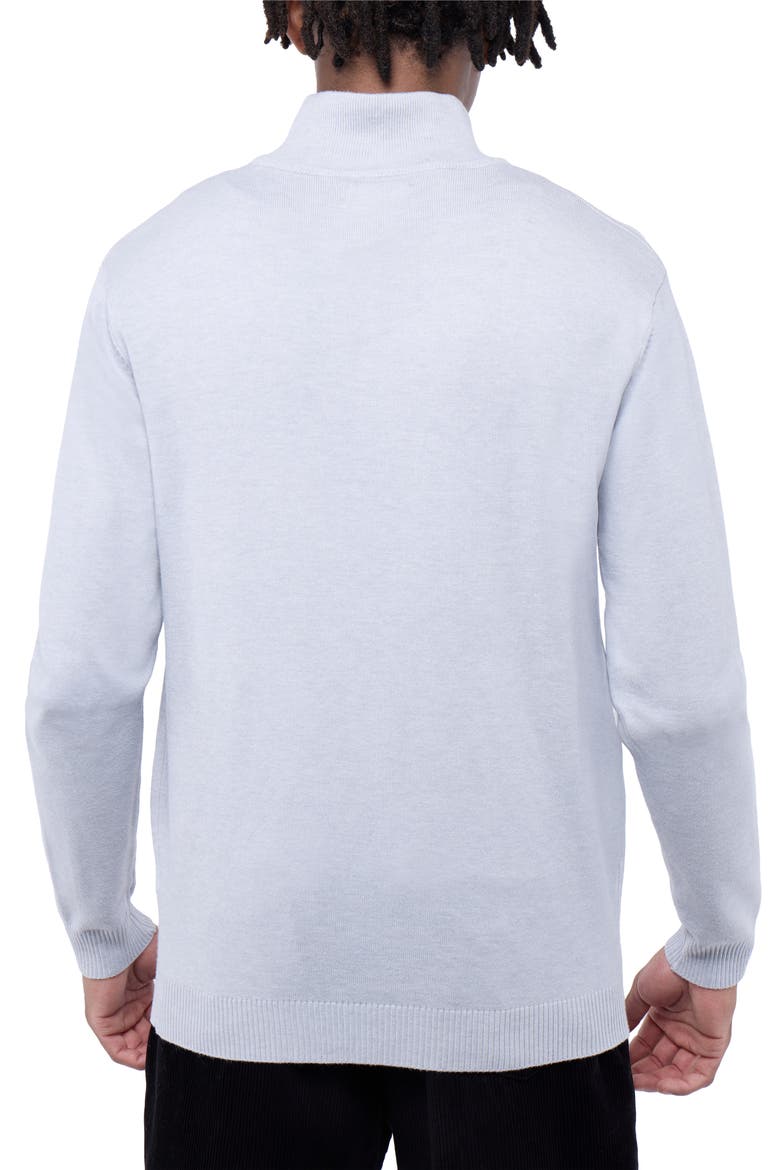 Mock Neck Quarter Zip Sweater, Alternate, color, LIGHT HEATHER GREY
