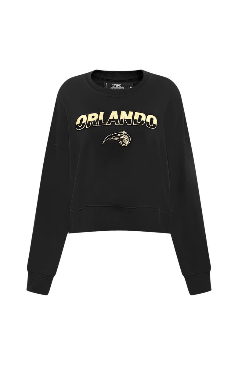 PRO STANDARD Women's Pro Standard  Black Orlando Magic Glam Cropped Pullover Sweatshirt, Alternate, color, Black