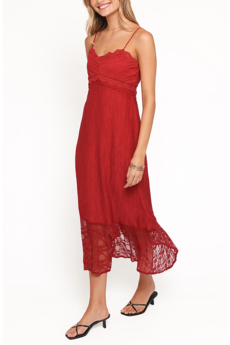 Winnie Lace Sleeveless Maxi Dress, Alternate, color, RED