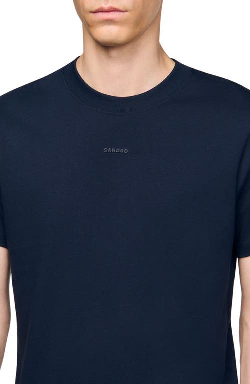 Sandro Cotton T-shirt With Logo In Blue