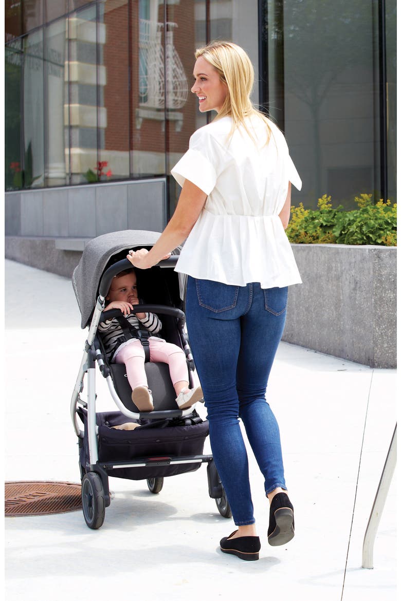 2018 CRUZ Aluminum Frame Stroller, Alternate, color, WHITE/ SADDLE LEATHER