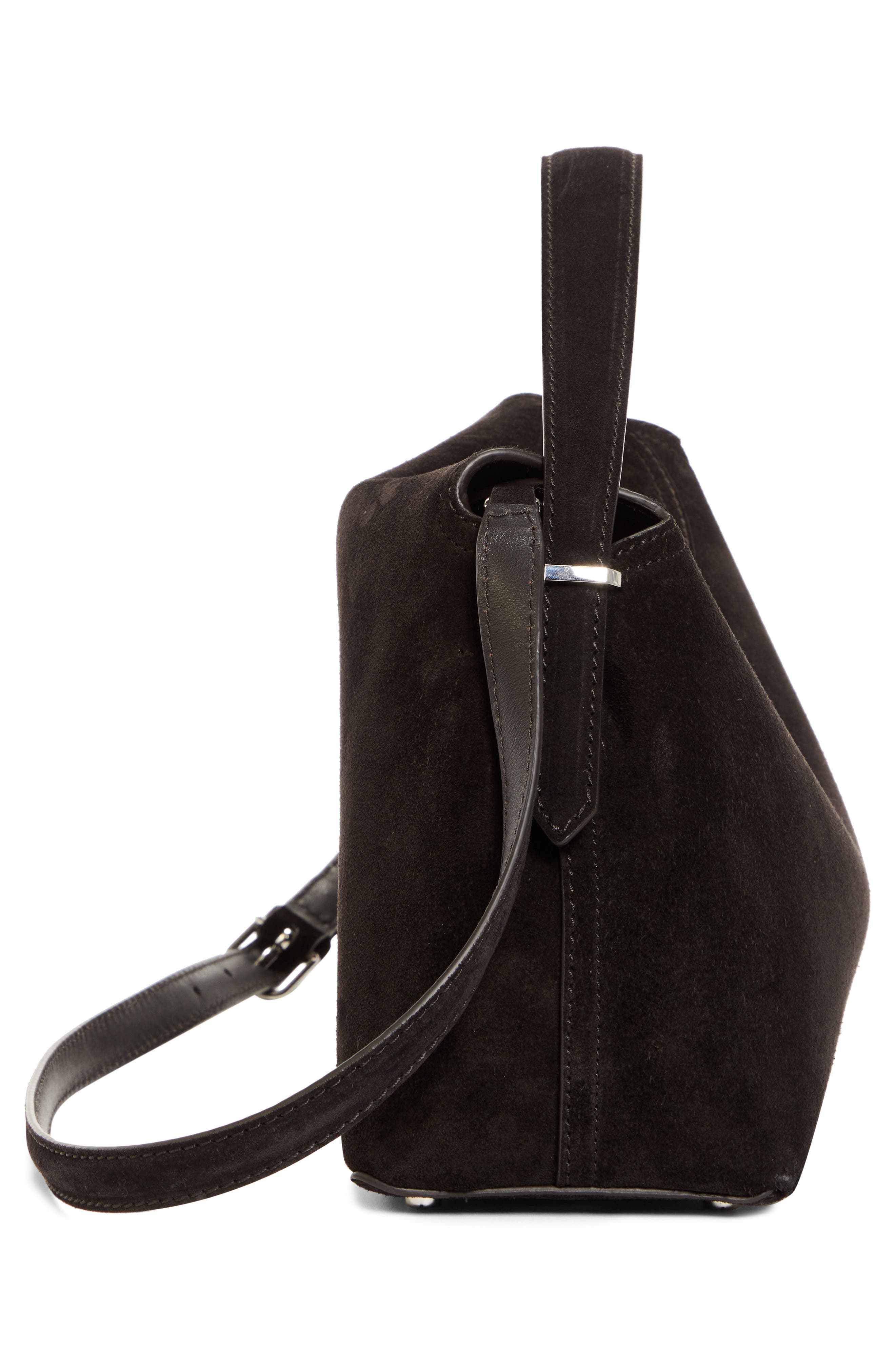 TOTEME T-Lock Curved Leather Top Handle Bag, Alternate, color, Espresso