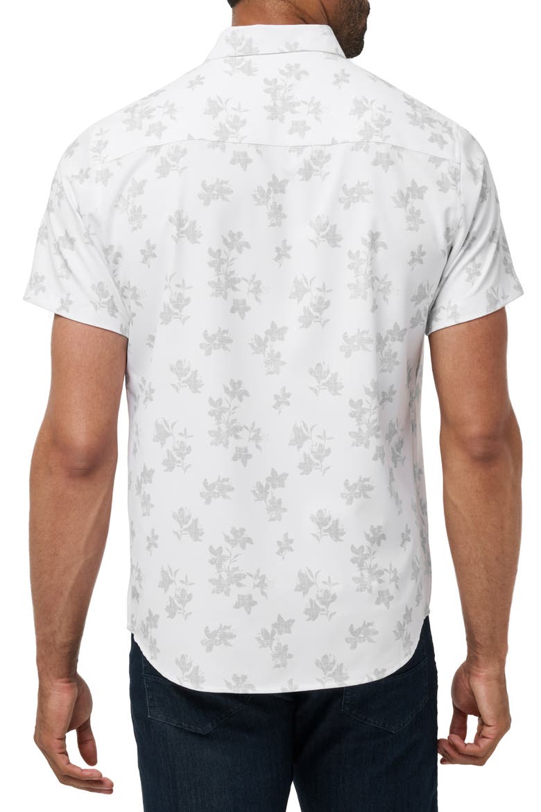 Mist On the Lake Short Sleeve Button-Up Shirt, Alternate, color, WHITE