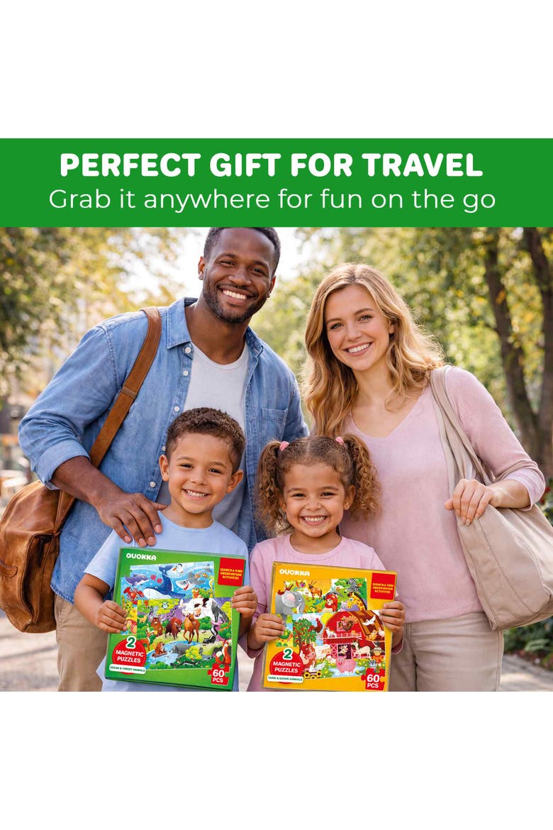 60 Pieces Magnetic Jigsaw Puzzles for Toddlers, Alternate, color, Farm