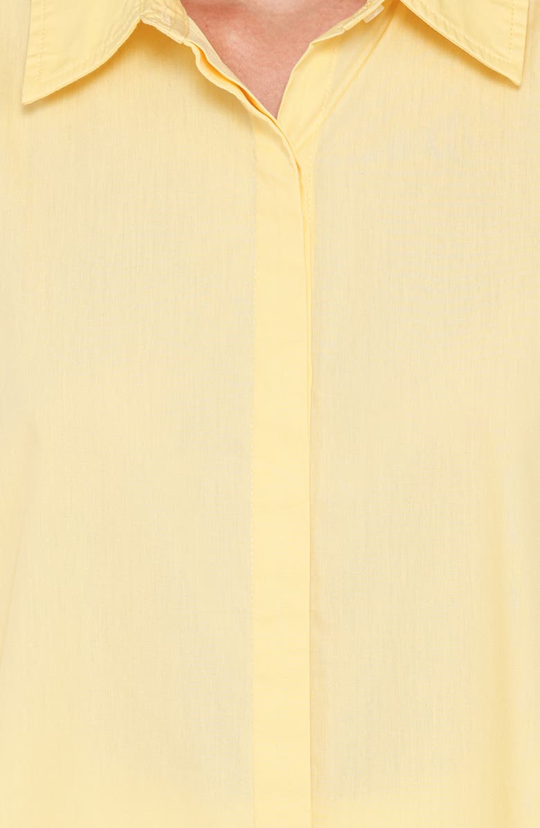 Petal & Pup Inez Scallop Back Detail Cotton Button-Up Shirt, Alternate, color, Yellow