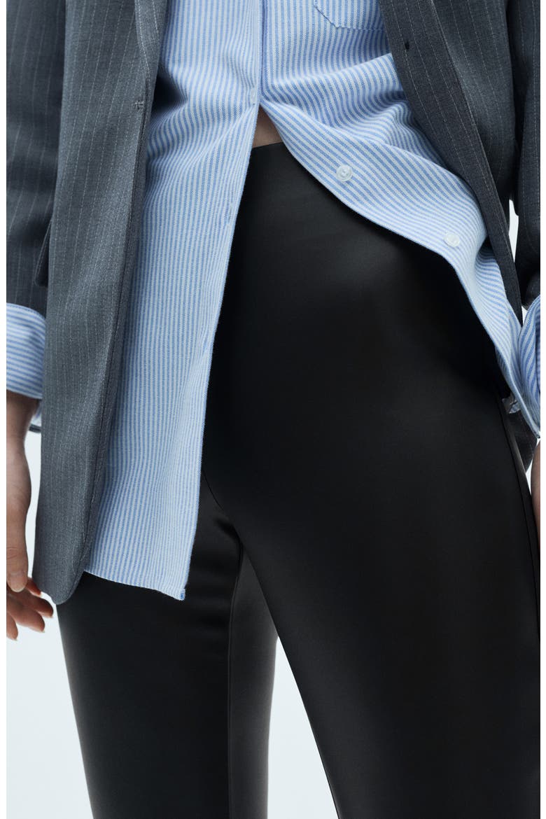 Faux Leather Leggings, Alternate, color, BLACK
