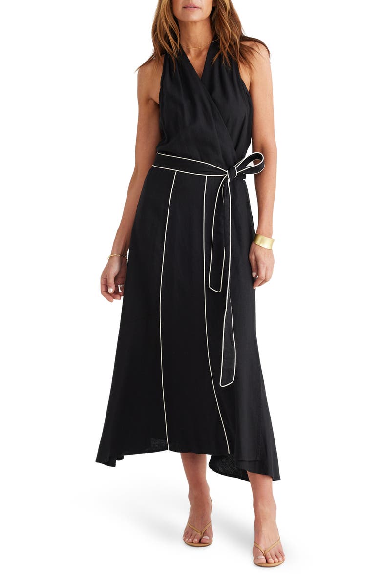 Brave+True Ari Tie Waist Sleeveless Linen Blend Maxi Dress, Alternate, color,