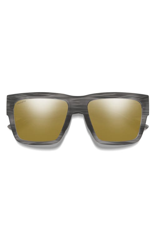 Smith Lineup 58mm Chromapop™ Polarized Rectangular Sunglasses In Matte Gray Horn/bronze