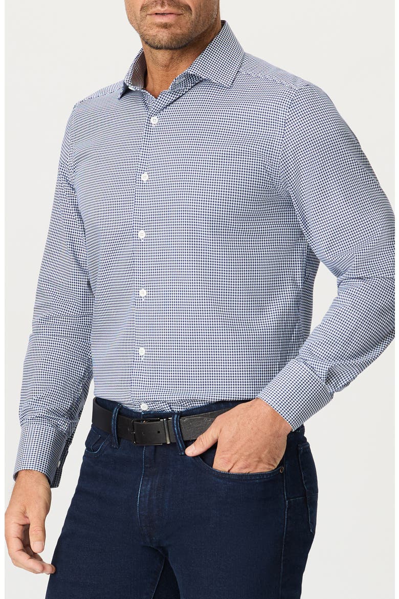 Parrett Cotton Button-Up Shirt, Alternate, color, NAVY