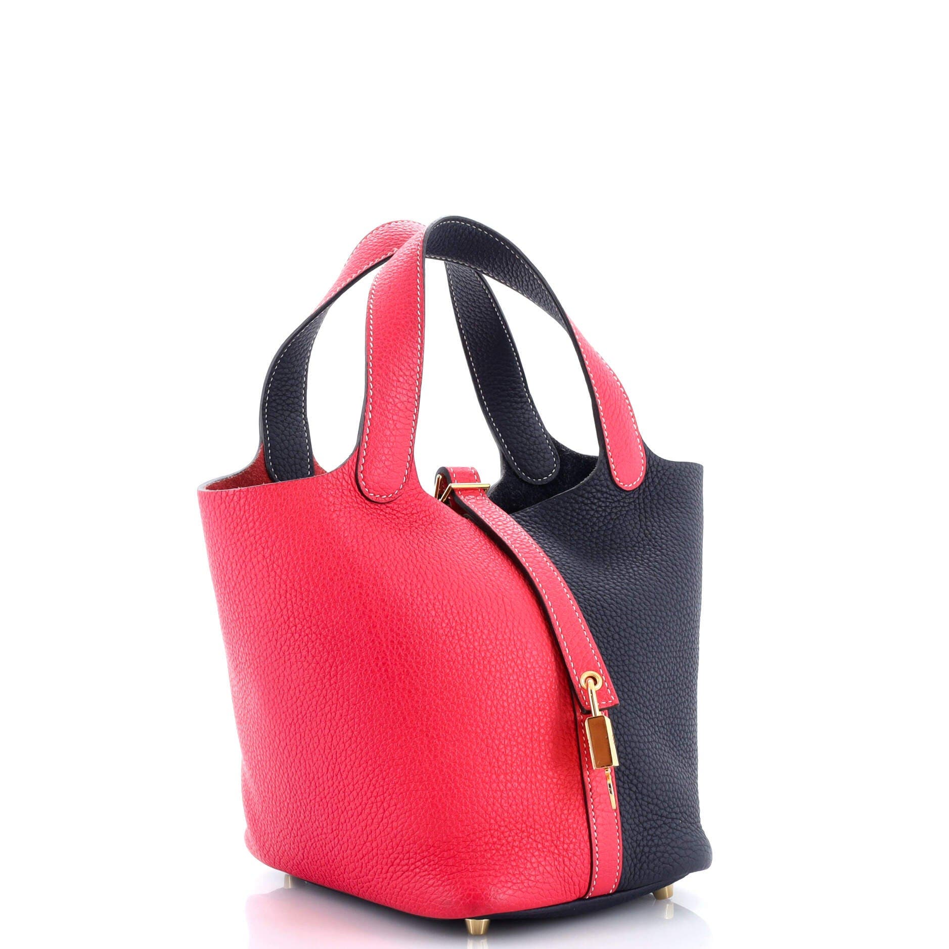 Pre-Owned Hermes Casaque Picotin Lock Bag Clemence PM, Alternate, color, Rose Extreme/Bleu Nuit