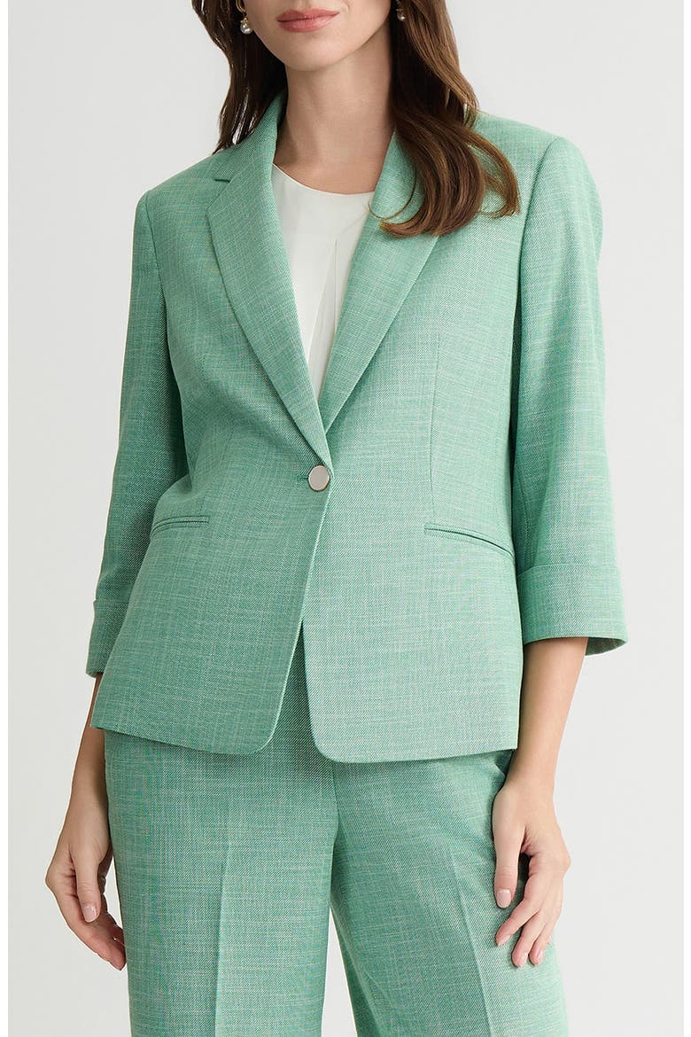 Cuff Sleeve One-Button Blazer, Main, color, LUSHGREEN